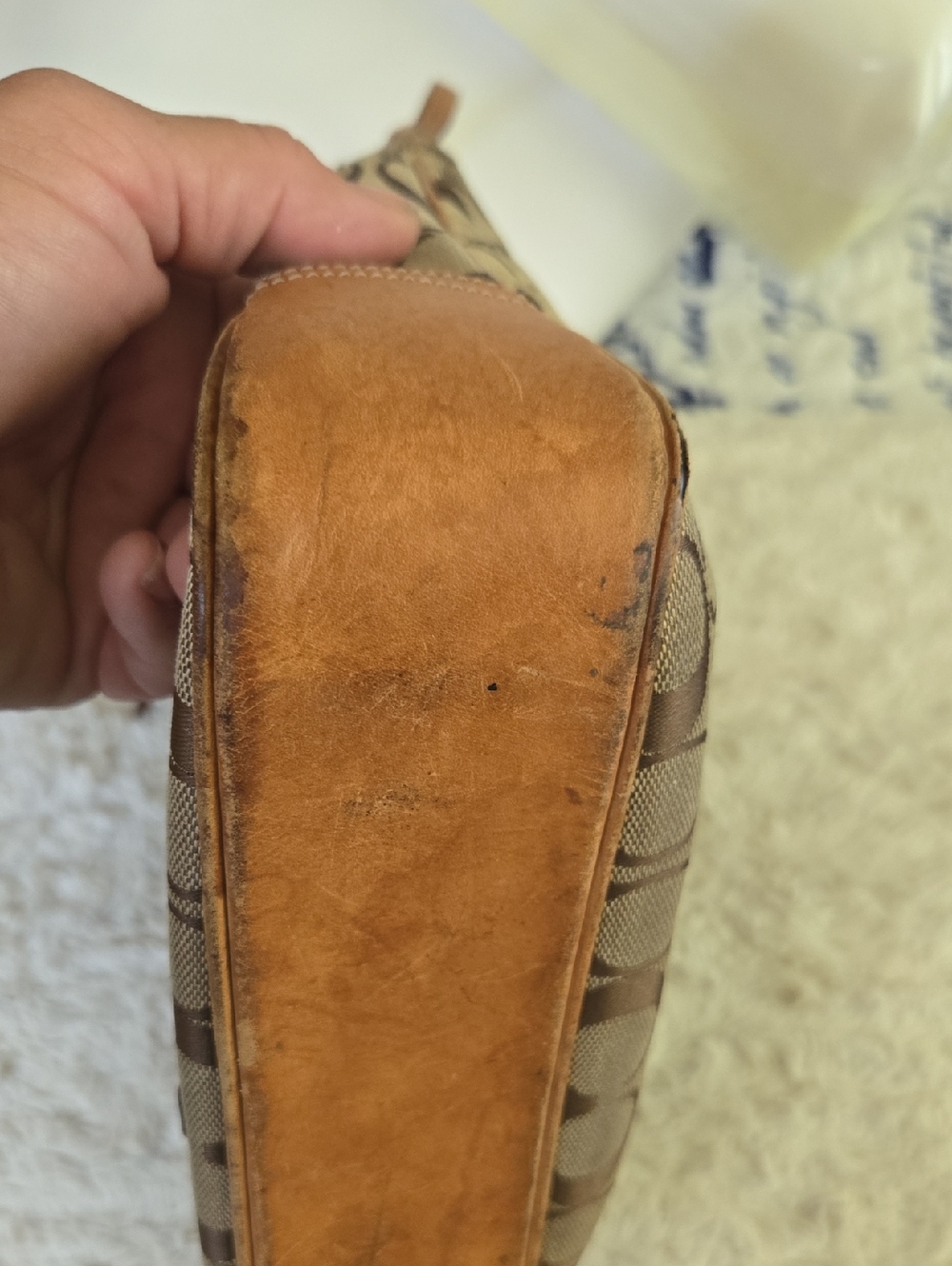 Coach Signature Clip Vintage  Canvas Shoulder Bag in Brown/Tan - Picture 6 of 12